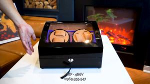 [ Lên dây cót đồng hồ cơ Automatic ] Hộp đựng đồng hồ cơ xoay 4 trưng bày 6 Mở nắp tự dừng HỘP ĐỰNG ĐỒNG HỒ CƠ Hộp xoay đồng hồ cơ