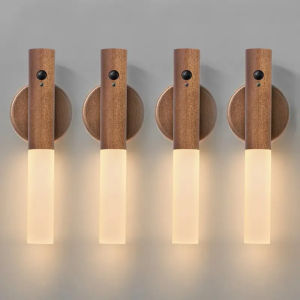 LED Rechargeable Magnetic Wall Lamp Smart Motion Sensor Night Light Portable for Hallway Bedroom Stairs Bathroom Cabinets Decor
