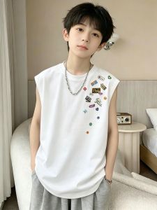 Sleeveless Light Cotton Vest for Boys