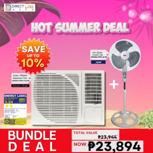 American Home Window Type Air-condition with XPER Stand Fan (AHAC-192MNT 2HP + XSF-1624G)