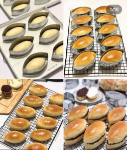 12pcs Cetakan ring roti oval runcing ring roti mata air