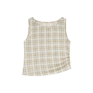 NIHAOKANONG | Áo Vest Gingham Giảm Cân Kích Thích Cảm Giác
