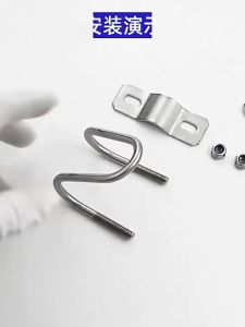 5pcs 20x20mm/20x25mm Double U Cross Pipe Buckle U-Shaped Galvanized Clamp Special-Shaped Pipe Buckle