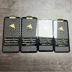 Luxury 3D Diamond Glass Film For iPhone 16 Pro Max 16 Plus 15 Pro Max 14 Plus 13 Full Coverage Screen Protector Diamond Edge Tempered Glass Film For iPhone 15 14 Pro Max