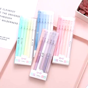 Pena Gel 0.5mm 4 Warna Lucu Isi Enam Pen Gel Pen Standart Bullet Tip | Pena Alat Tulis Perlengkapan Sekolah / Kantor