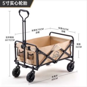 Foldable Wagon Outdoor Camping Shopping Travel Picnic Cart Basket Trolley Garden Beach Wagons with Wheel