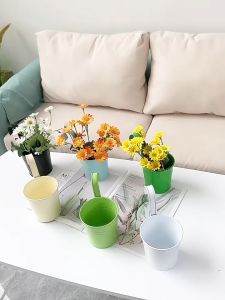 กระถางแขวนโลหะ มีรูระบายน้ำ หูแขวนถอดได้ กระถางต้นไม้ กระถางแขวน กระถางแขวนระเบียง - จัดส่งจากกรุงเทพฯ