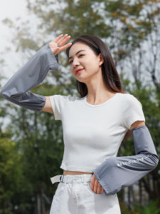 Womens Loose Fashionable Breathable UV Protection Sunscreen Ice Silk Sleeve Covers Driving Protective Sleeves Cycling Arm Covers