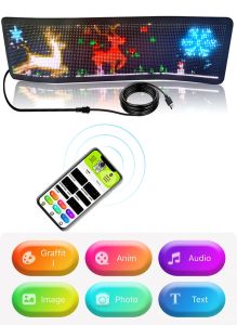 {bảo hành 6 tháng} Bảng Đèn LED Ma Trận Ứng Dụng Bluetooth USB 5V Màn Hình Hoạt Hình Văn Bản Cuộn Graffiti Họa Tiết RGB Linh Hoạt Có Địa Chỉ Cửa Hàng Ô Tô