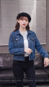 Áo khoác Jeans bò nữ mẫu trơn dễ dàng phối với tất cả các kiểu quần áo AJ023