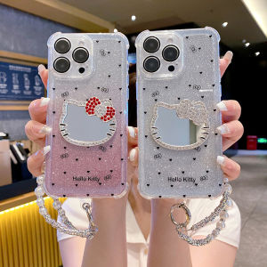for Samsung S24 S23 S21 S20 FE S22 S25 Plus Ultra A04 A03S A73 A36 A35 A30S A53 Kitty Mirror Phone Case Soft