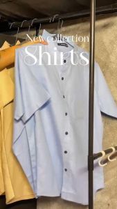 เสื้อเชิ้ตคอจีน แขนสั้นผู้ชายOXFORD ทรงสวย สวมใส่สบายไม่ร้อน เสื้อเชิ้ตแขนสั้น เสื้อคอจีน พร้อมส่ง!!