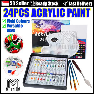 24 pcs High Quality Acrylic Painting Set Gift Set Brush Canvas Palette | acrylic paint set | acrylic paint brush set Art & Crafts painting set for kid