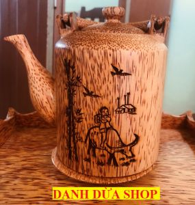 Có Video Ấm trà đúc bằng gỗ dừa cao cấp - HÀNG LOẠI 1 - mỹ nghệ gỗ dừa Bến Tre DANH DUA SHOP