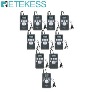 RETEKESS 10 Chiếc PR13 Máy Thu Sóng FM Stereo DSP Di Động Đồng Hồ Kỹ Thuật Số Để Hướng Dẫn Đào Tạo Hội Nghị Nhà Thờ - Thân Máy Bằng Nhựa