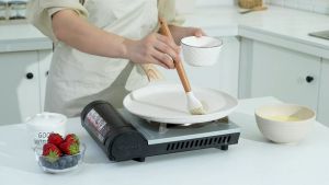 AISEO Crepe Pancake Pan Nonstick Frying Pot with Wooden Handle Omelet Saucepan Cooking Steak Pan