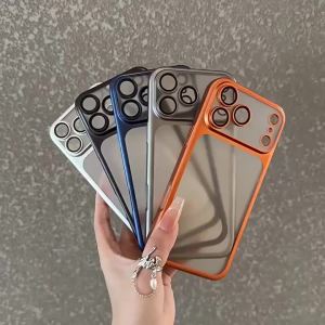 other | Luxury Plating Matte Transparent Phone Case For iPhone 17 16 15 14 13 12 Pro Max Plus Air Shockproof Bumper Hard PC Cases Cover