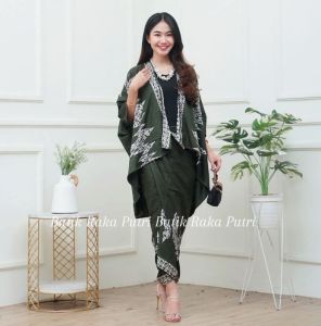 Setelan Cardigan Batik Mega mendung Setelan Outvit Batik Kindangan