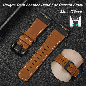 Geniune Leather Watch Band QuickFit 22 26mm For Garmin Epix Gen 2/Fenix 7X 7 Pro/6 6X Pro/5 5X Plus 3HR 935 945 Strap Bracelet