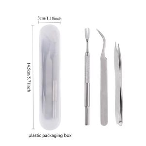 XMSJ | Quality Stainless Steel Pet Flea Remover Tool Scratching Hook Tweezers Clips Set Cat Dog Tick Removal Tool Pet Grooming Supplies