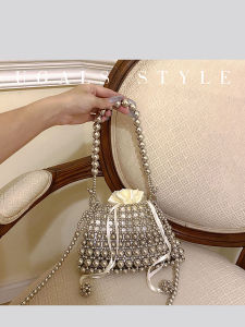 UGALS | Handmade Perforated Metal Silver Beaded Tote Bag