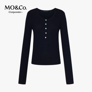 MO&Co. | Fine Wool Henley Slim Fit Sweater