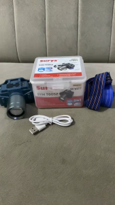 Surya Zoom Headlamp Abu-abu 60Watt Rechargeable Cahaya Putih