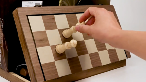 Wooden magnetic chess walnut two in one folding chess adult childrens competitive puzzle toy