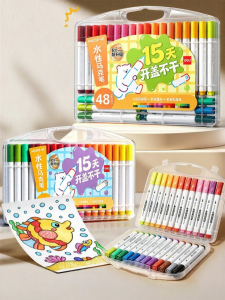 QIFUXING | 15 Days No Drying Stackable Color Washable Childrens Art Markers