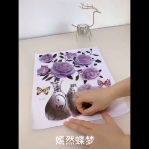 Tranh Bình Hoa 3D dán tường -  Dạng Nổi Sẵn Keo Dễ Dán Trùm Sỉ Gia Thành