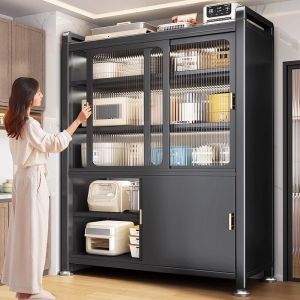 KOI ตู้กับข้าว 5/6ชั้น โครงเหล็ก ตู้เก็บจาน มีฝาปิดกันฝุ่นกันหนู รับน้ำหนัก600กก แข็งแรง ทนทาน เหล็กแข็งแรง ความสูงของชั้นที่ปรับได้ ตู้เก็บของในครัว