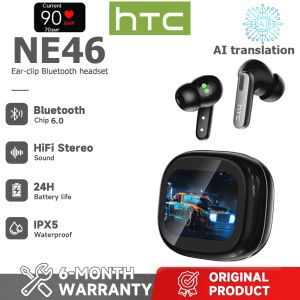 1-Year Warranty HTC NE46 AI Translation Real-time Translation Heart Rate Monitoring TWS Bluetooth Earbuds Bluetooth 6.0 HiFi Sound Quality IPX5 Waterproof Wireless Headphones