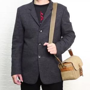 Túi Đựng Máy Ảnh DSLR QISEMIAN Túi Vải Canvas Kỹ Thuật Số Siêu Nhỏ Đeo Chéo Vai Để Chụp Ảnh