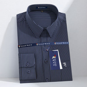 TUCANO | Embroidered Blue Stripe Shirt for Middle-aged Men Spring Summer Wear