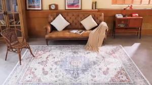 Thảm Trải Sàn Hình Hoa VIKAMA Boho Thảm Trải Sàn Trong Nhà Ngoài Trời Chống Trượt Thảm Họa Tiết Hoa Dân Tộc Sống Động Cho Ban Công Phòng Khách