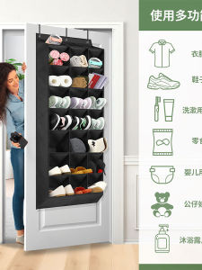 กระเป๋าใส่รองเท้าพับได้แบบติดผนัง Oxford Fabric ความจุขนาดใหญ่ 24 ช่อง สำหรับใส่ของในบ้าน กระเป๋าใส่รองเท้าแบบติดประตู