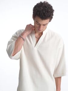 BODYDREAM | V-Neck Casual Linen Blend T-shirt