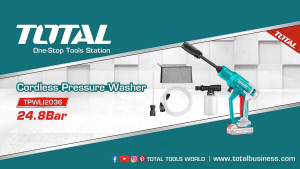 【TOTAL】20V Lithium Cordless High Pressure Washer Set | 2.8L Large Flow | Dual-Mode Spray Gun | Portable Bag | Outdoor & Household Cleaning Tool