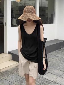 QIAOCHENXIAN | Cotton Linen Ice Silk Womens Loose Fitting Summer Vest Top