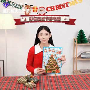 Christmas decorations Snow stickers Santa Elk snowman wreath static stickers