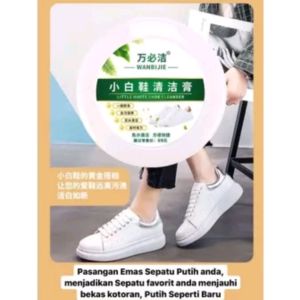 Krim pemutih sepatu sneaker 260g + busa - Krim pembersih sepatu sneakers + Spon cream pemutih sepatu sneakers tanpa air