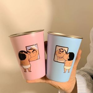 Creative Couple Stainless Steel 304 Toothbrush And Drinking Cup Cute Childrens Mouthwash Cup Brushing Teeth Washing Cup