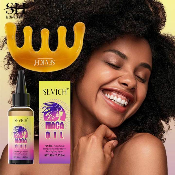 Sevich Africa Maca Hair Growth Oil And Scalp Massager Comb Tool Set Scalp Hair Strengthening Serum Anti-Hair Loss Treatment