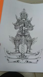 แบบสักลาย ท้าวเวสสุวรรณ สำหรับร้าน tattoo เเทดทูรอยสัก 1 ชุดมี 40 แผ่น (ไม่ใช่สติ๊กเกอร์) กระดาษขนาด A4