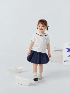 MINI BALA | School Uniform Style T-Shirt and Skirt Set