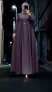 Gamis Polos Rempel Terbaru - Gamis Polos Premium Rempel Dada - Gamis Busui Kancing depan - Gamis Crinkle Airflow