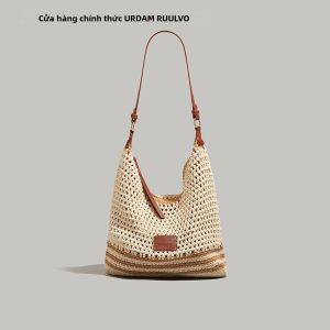 URCDN RDALVO | Túi Xách Đi Biển Dệt Lỗ Trống Cho Nữ