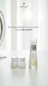 Combo Serum Và Kem Dưỡng Trắng Sáng Da Ngăn Ngừa Sạm Nám Sakura Brightening