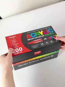 GN | 72 Colors Acrylic Markers Brush Pens for Fabric Rock Painting Pen Stone Ceramic Glass Canvas Wood DIY Card Making Art Supplies