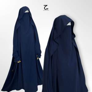 Hasna Moslem French Khimar Overhead Jasmin Poni Syafar Busui Tangan Karet Cincin Gamis Terusan Muslimah Syari